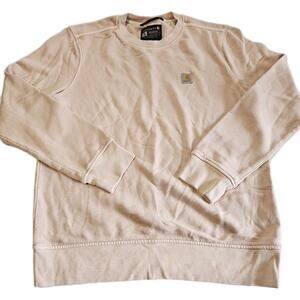 Size Medium - Women's Carhartt Sweater Relaxed Fit Subtle Pink Sleeved Pullover